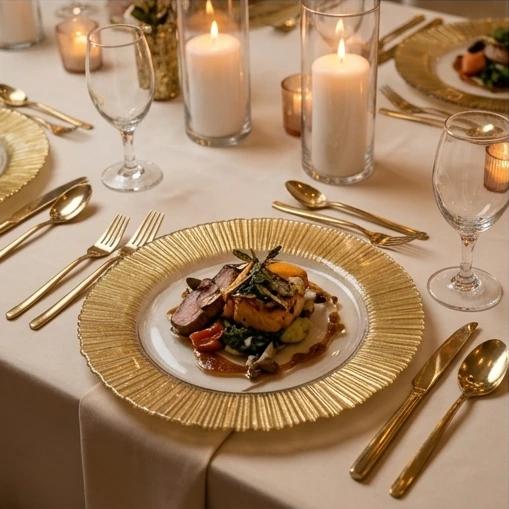 Fresh rose table setting